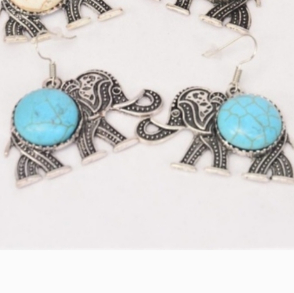 Southwestern Bohemian Elephant Dangle Earrings Fashion Jewelry Tribal NEW
